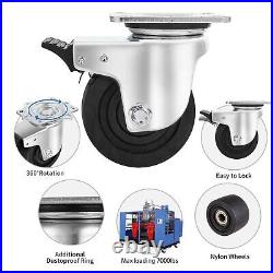 4 Inch Extra Heavy Duty Casters, Industrial Grade Casters Wheels with Brake 7