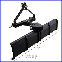 52 Heavy Duty 3-Point Tractor Rear Grading Blade Scraper for Cat 0 & Cat 1