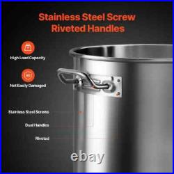 53 qt. Stainless Steel Stockpot Heavy Duty Commercial Grade Nonstick Sauce Pot w
