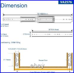 56 Industrial Grade Heavy Duty Drawer Slide without Lock #VA2576, 3 Widening u