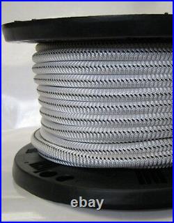 5/16 1000 ft Bungee Shock Cord White With Black Tracer Marine Grade Heavy Duty