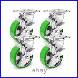 5 Inch Heavy Duty Industrial Grade Caster Set of 4, Industrial Swivel Casters