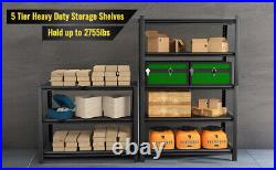 5-Level Adjustable Shelving Heavy Duty Metal Storage Shelves Utility Organizer