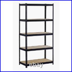 5 Tier Industrial-Grade Steel Shelving Heavy Duty Storage 800lbs Per Shelf Black