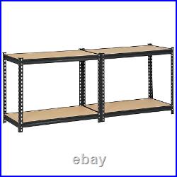5 Tier Industrial-Grade Steel Shelving Heavy Duty Storage 800lbs Per Shelf Black