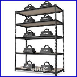 5-Tier Metal Garage Shelving 48Wx24D x 72H Adjustable Storage Rack Heavy Duty