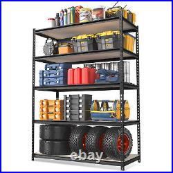5-Tier Metal Garage Shelving 48Wx24D x 72H Adjustable Storage Rack Heavy Duty