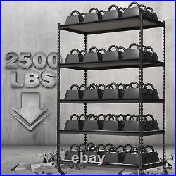 5-Tier Metal Garage Shelving 48Wx24D x 72H Adjustable Storage Rack Heavy Duty