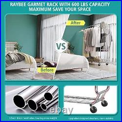 600 Lbs Raybee Clothes Rack Heavy Duty Garment Rack Rolling Commercial Grade Clo