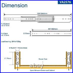 60 Industrial Grade Heavy Duty Drawer Slide Without Lock #VA2576, 3