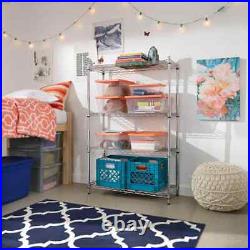 6-Tier Commercial Grade Heavy Duty Steel Wire Shelving Unit In Chrome