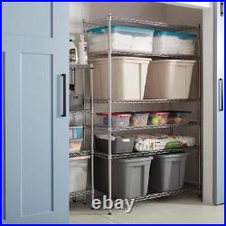 6-Tier Commercial Grade Heavy Duty Steel Wire Shelving Unit In Chrome
