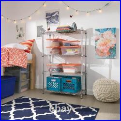 6-Tier Commercial Grade Heavy Duty Steel Wire Shelving Unit In Chrome 48 In. W