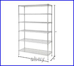 6-Tier Commercial Grade Heavy Duty Steel Wire Shelving Unit Shelf Storage Metal