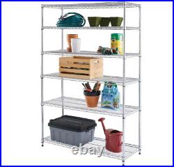 6-Tier Commercial Grade Heavy Duty Steel Wire Shelving Unit Shelf Storage Metal