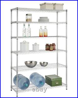 6-Tier Commercial Grade Heavy Duty Steel Wire Shelving Unit Shelf Storage Metal