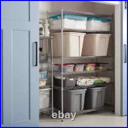 6-Tier Commercial Grade Heavy Duty Steel Wire Shelving Unit in Chrome 48 in. W