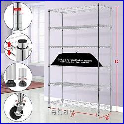 6 Tier Commercial Grade Wire Shelving Unit Metal Shelf Organizer Heavy Duty S