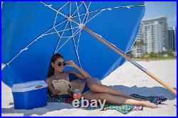 7.5Ft Heavy Duty HIGH Wind Beach Umbrella Commercial Grade Patio Beach Umbrella