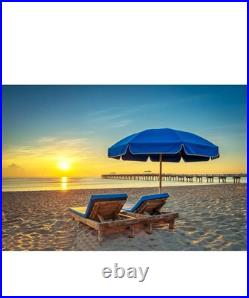 7.5Ft Heavy Duty HIGH Wind Beach Umbrella Commercial Grade Patio Beach Umbrella