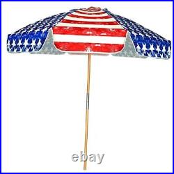 7.5ft Heavy Duty HIGH Wind Beach Umbrella Commercial Grade 230cm Flag Blue/Red