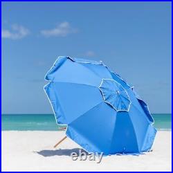 7.5ft Heavy Duty HIGH Wind Beach Umbrella Commercial Grade Patio 230cm Blue