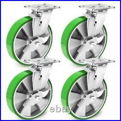 8 Inch Heavy Duty Industrial Grade Caster Set of 4 8IN / Swivel & Brakes