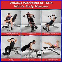 Adjustable Weight Bench 660 lbs Heavy Duty Commercial Grade Fitness Workout Gym