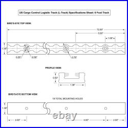 Ancra 6' Airline Style L Track Heavy Duty Grade 6351 Aluminum 5PK