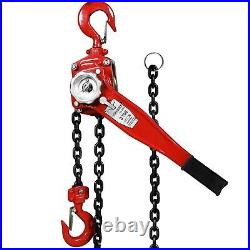 BIG RED Manual Lever Chain Hoist, 3 Ton, G80 Grade Steel, 2 Heavy Duty Hooks