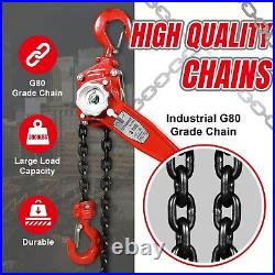 BIG RED Manual Lever Chain Hoist, 3 Ton, G80 Grade Steel, 2 Heavy Duty Hooks