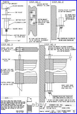 Bommer 7512 Commercial Grade Gravity Double Action Pivot Hinges Heavy Duty