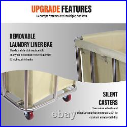 Classics Commercial-Grade Heavy-Duty XL Canvas Laundry Hamper on Wheels