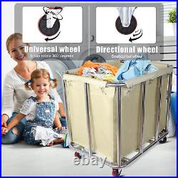 Classics Commercial-Grade Heavy-Duty XL Canvas Laundry Hamper on Wheels