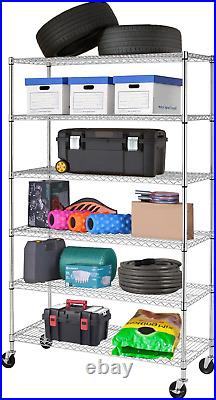 Commercial Grade 6 Tier Adjustable Storage Shelf Heavy Duty Metal Shelf NSF Cert