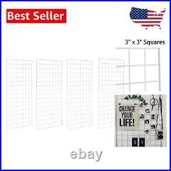Commercial Grade Heavy-Duty Gridwall Panels, 2'x4' Pack of 4 in White Finish