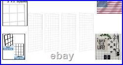 Commercial Grade Heavy-Duty Gridwall Panels, 2'x4' Pack of 4 in White Finish