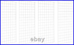 Commercial Grade Heavy-Duty Gridwall Panels, 2'x4' Pack of 4 in White Finish
