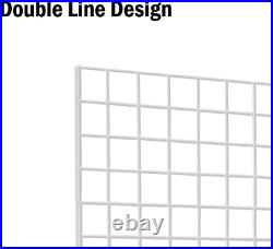 Commercial Grade Heavy-Duty Gridwall Panels, 2'x4' Pack of 4 in White Finish