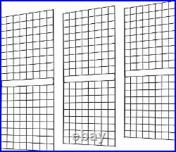 Commercial Grade Heavy-Duty Gridwall Panels 2' x 5', Black, Pack of 3