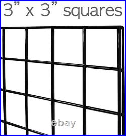 Commercial Grade Heavy-Duty Gridwall Panels 2' x 5', Black, Pack of 3