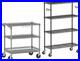 Commercial Grade Heavy Duty Rolling Cart, 4 Tier Metal Shelf for Storage with Wh