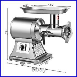 Commercial Grade Meat Grinder Stainless Steel Heavy Duty 1.5HP 1100W 550LB/h