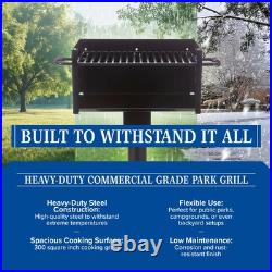 Commercial Grade Park Grill Heavy-Duty Steel with 300 Sq Inch Cooking Grate