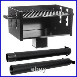 Commercial Grade Park Grill Heavy-Duty Steel with Cooking Grate, 360° Swivel