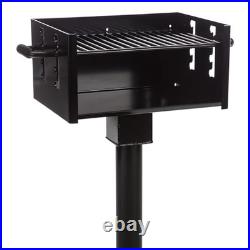 Commercial Grade Park Grill Heavy-Duty Steel with Cooking Grate, 360° Swivel