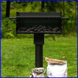 Commercial Grade Park Grill Heavy-Duty Steel with Cooking Grate, 360° Swivel
