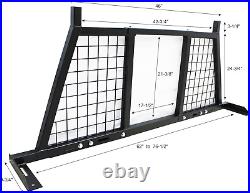 Commercial Grade Truck Bed Headache Rack Heavy Duty Steel Adjustable 63 -73