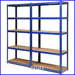 Costway 2 72 Heavy Duty Storage Shelf Steel Garage Rack 5 Level Adjustable Blue