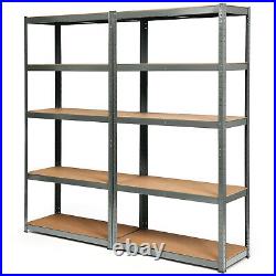 Costway 2 72 Heavy Duty Storage Shelf Steel Garage Rack 5 Level Adjustable Gray